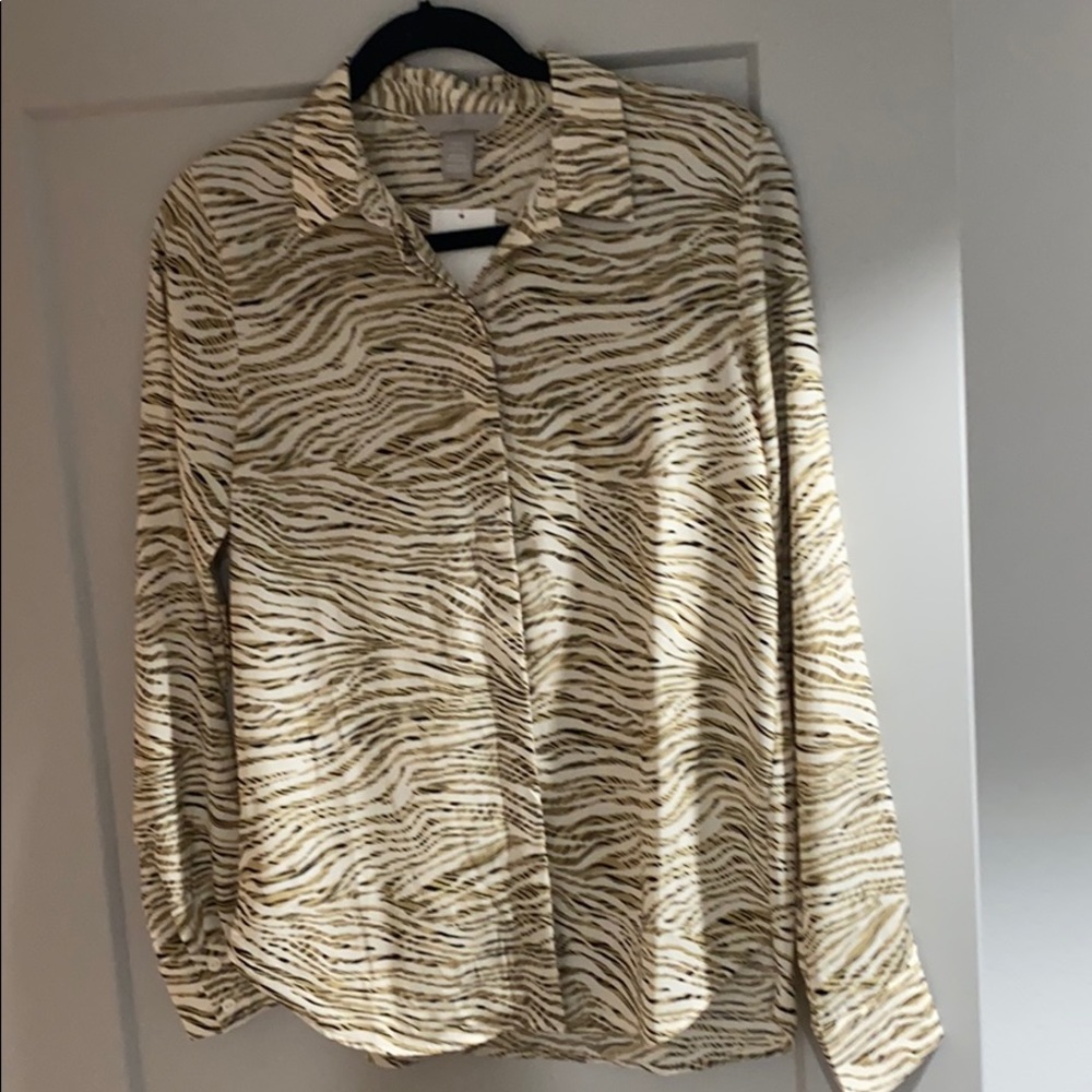 H&M blouse tiger king nwt
